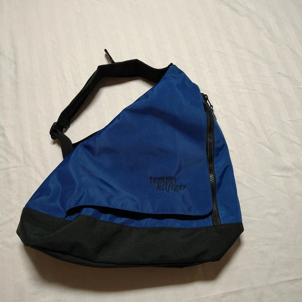 VINTAGE 90s Tommy Hilfiger Bag Crossbody Sling Pack Triangle Backpack Technical